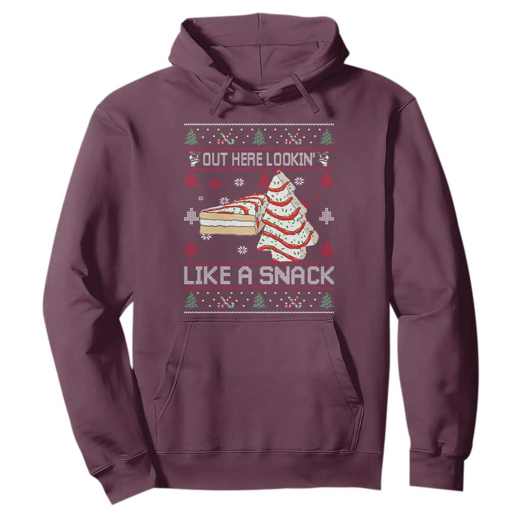 Debbies Christmas Tree Cake Hoodie Out Here Lookin Like A Snack TS10 Maroon Print Your Wear