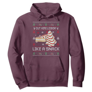 Debbies Christmas Tree Cake Hoodie Out Here Lookin Like A Snack TS10 Maroon Print Your Wear