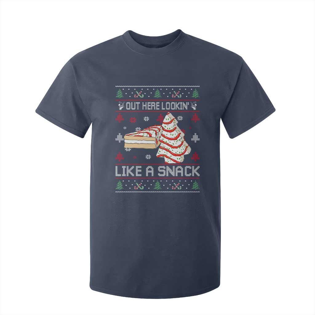 Debbies Christmas Tree Cake T Shirt For Kid Out Here Lookin Like A Snack TS10 Navy Print Your Wear