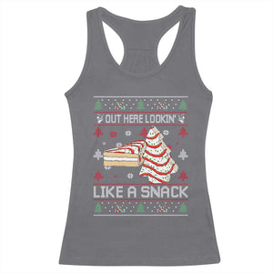 Debbies Christmas Tree Cake Racerback Tank Top Out Here Lookin Like A Snack TS10 Charcoal Print Your Wear
