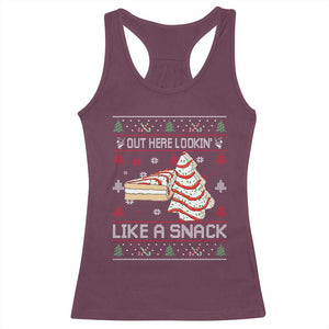Debbies Christmas Tree Cake Racerback Tank Top Out Here Lookin Like A Snack TS10 Maroon Print Your Wear