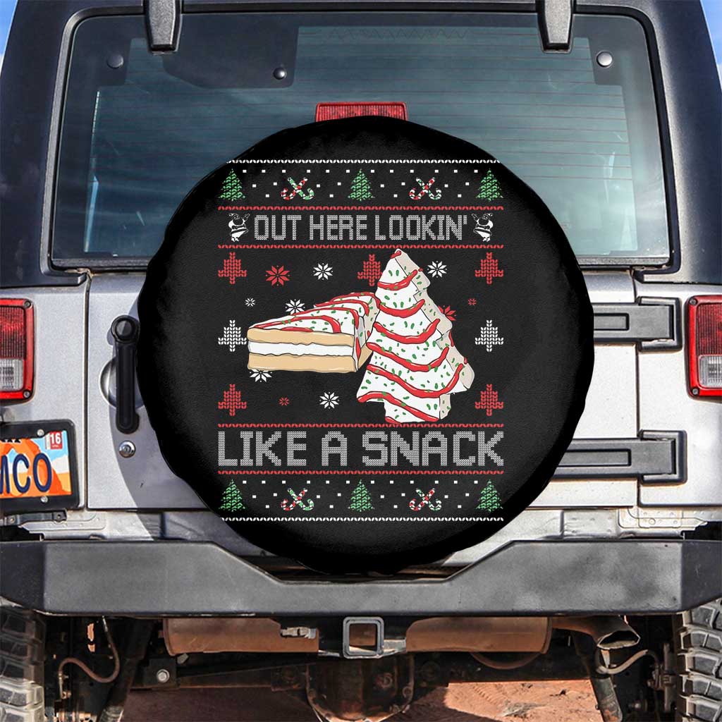 Debbies Christmas Tree Cake Spare Tire Cover Out Here Lookin Like A Snack TS10 No hole Black Print Your Wear