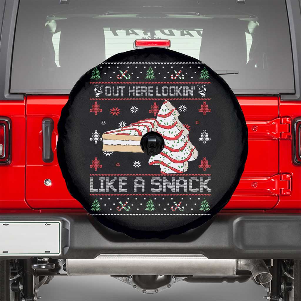 Debbies Christmas Tree Cake Spare Tire Cover Out Here Lookin Like A Snack TS10 Black Print Your Wear
