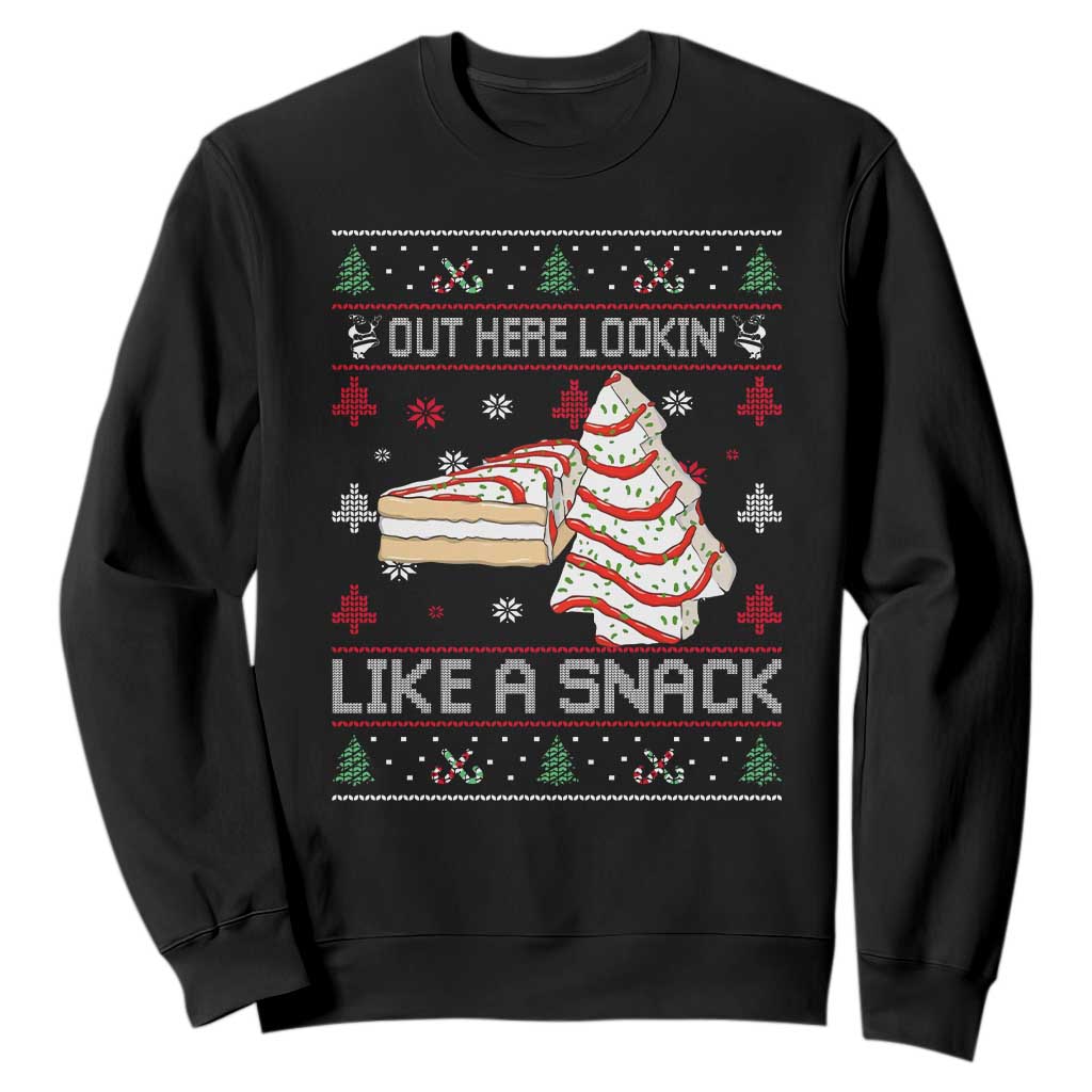 Debbies Christmas Tree Cake Sweatshirt Out Here Lookin Like A Snack TS10 Black Print Your Wear