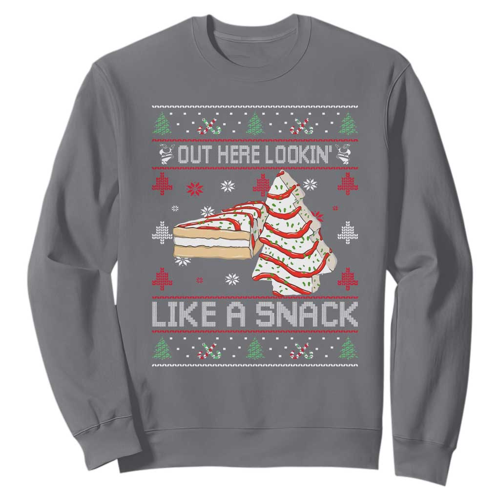 Debbies Christmas Tree Cake Sweatshirt Out Here Lookin Like A Snack TS10 Charcoal Print Your Wear