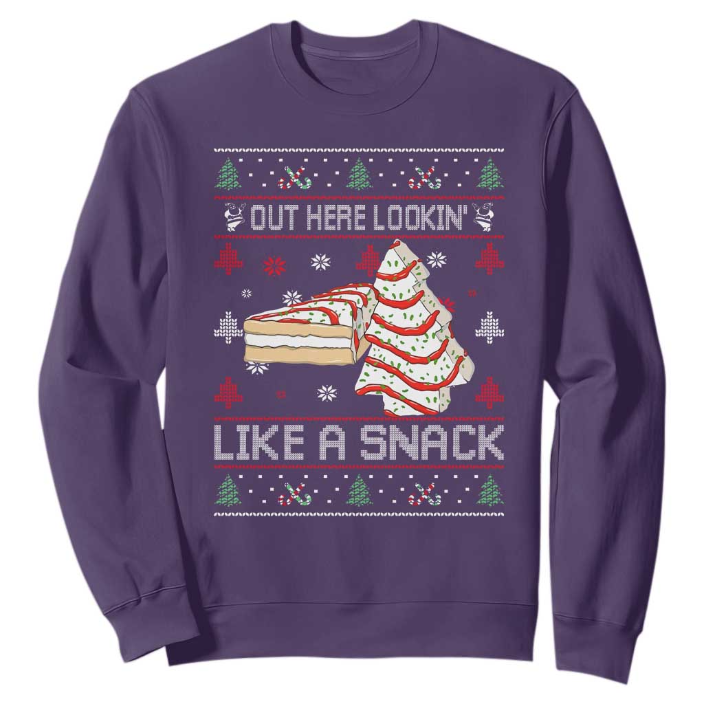 Debbies Christmas Tree Cake Sweatshirt Out Here Lookin Like A Snack TS10 Purple Print Your Wear
