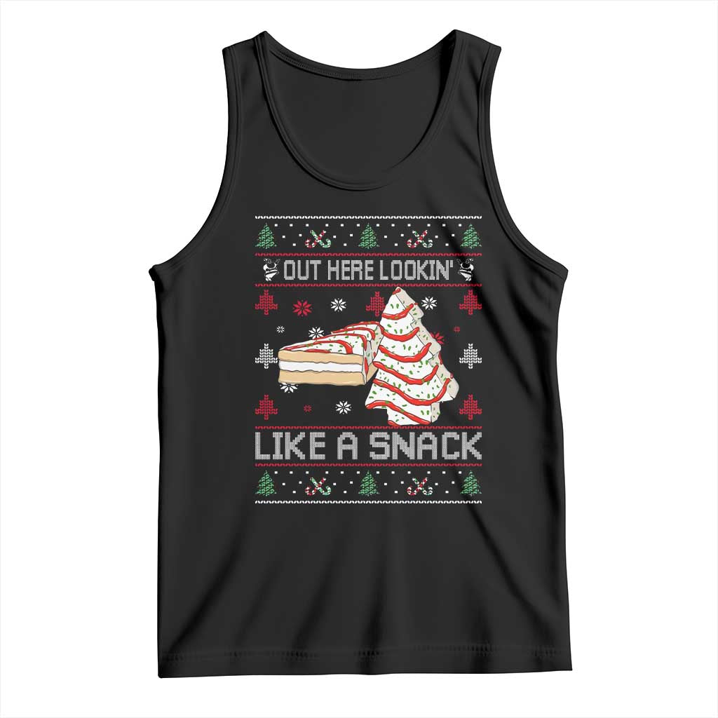 Debbies Christmas Tree Cake Tank Top Out Here Lookin Like A Snack TS10 Black Print Your Wear