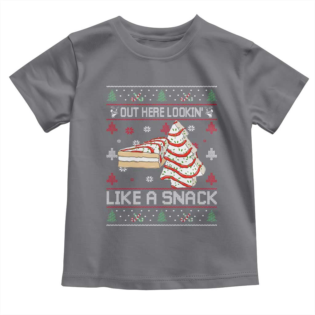 Debbies Christmas Tree Cake Toddler T Shirt Out Here Lookin Like A Snack TS10 Charcoal Print Your Wear