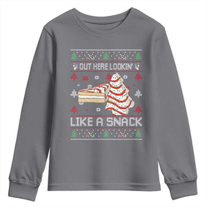 Debbies Christmas Tree Cake Youth Sweatshirt Out Here Lookin Like A Snack TS10 Charcoal Print Your Wear