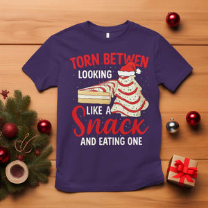 Torn Between Looking Like A Snack Or Eating One Christmas T Shirt Debbies Tree Cake TS10 Purple Print Your Wear