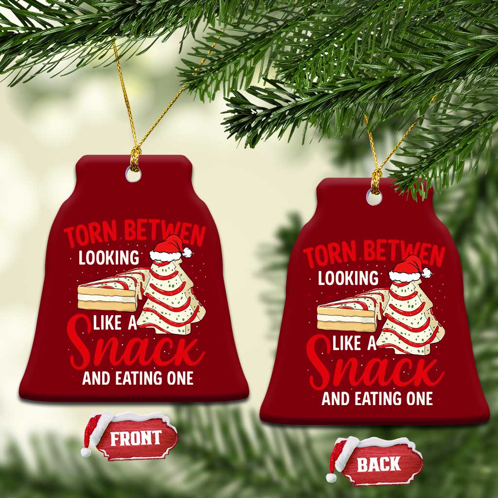 Torn Between Looking Like A Snack Or Eating One Christmas Ceramic Ornament Debbies Tree Cake TS10 Print Your Wear