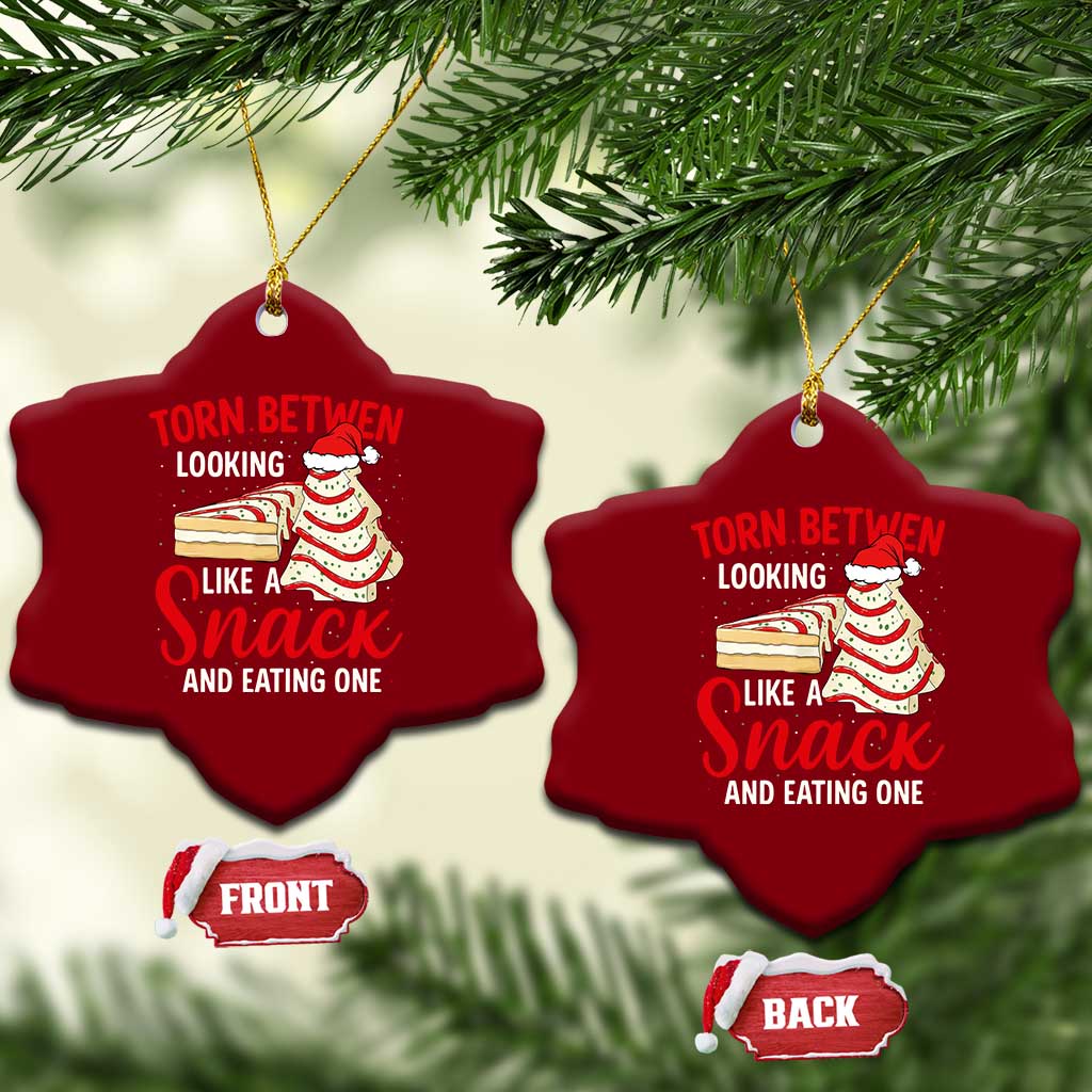 Torn Between Looking Like A Snack Or Eating One Christmas Ceramic Ornament Debbies Tree Cake TS10 Print Your Wear