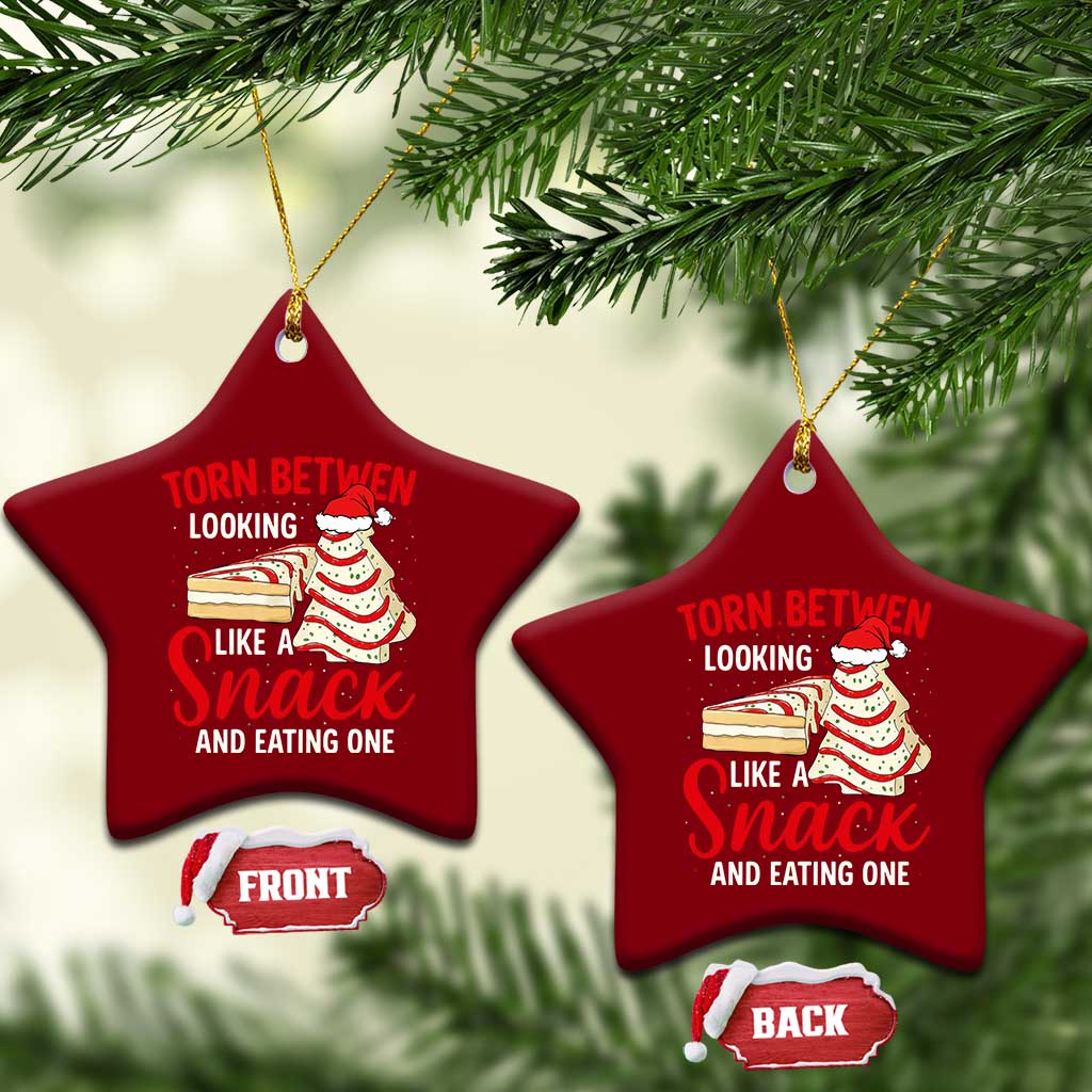 Torn Between Looking Like A Snack Or Eating One Christmas Ceramic Ornament Debbies Tree Cake TS10 Print Your Wear