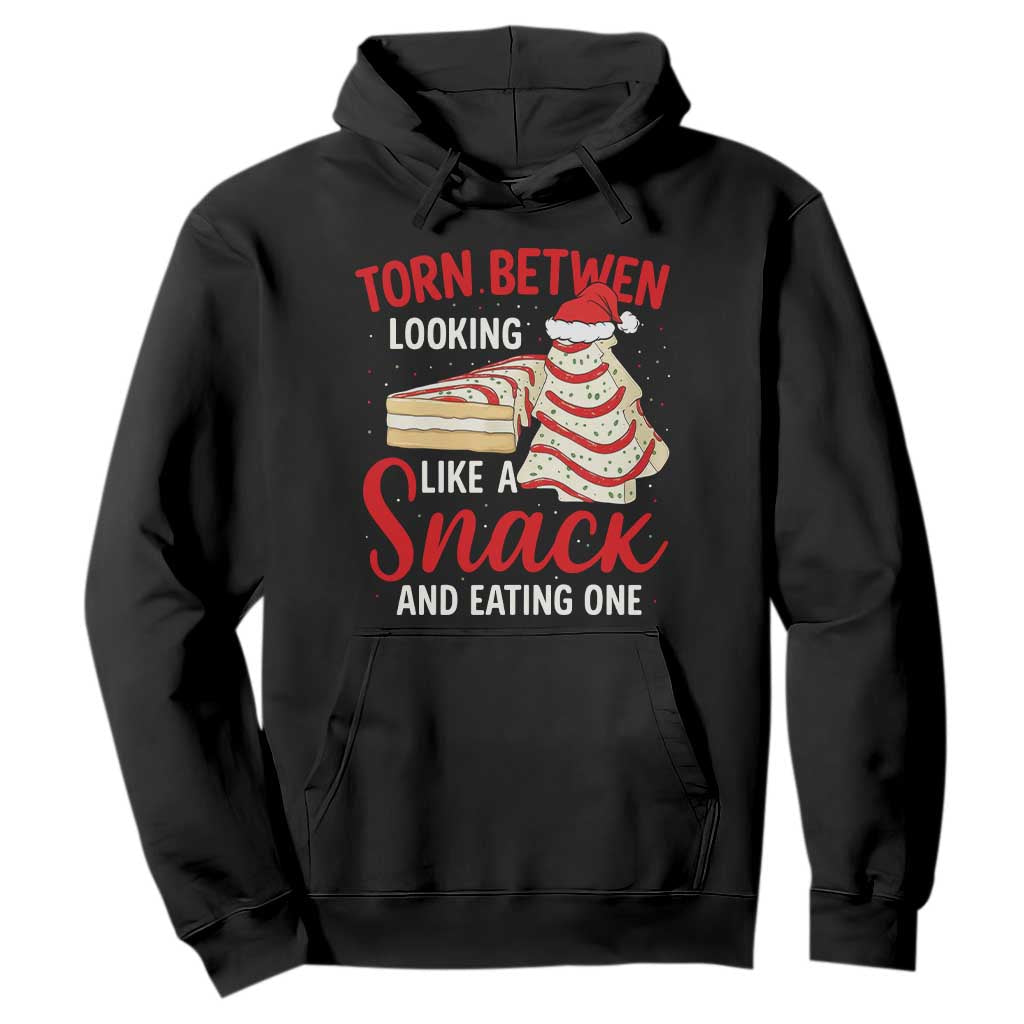 Torn Between Looking Like A Snack Or Eating One Christmas Hoodie Debbies Tree Cake TS10 Black Print Your Wear