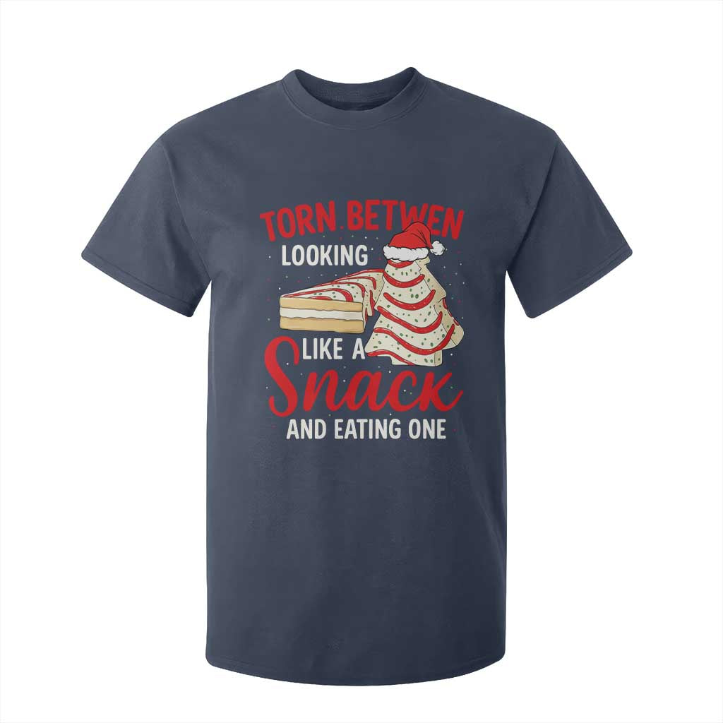 Torn Between Looking Like A Snack Or Eating One Christmas T Shirt For Kid Debbies Tree Cake TS10 Navy Print Your Wear