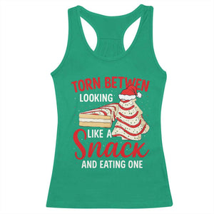 Torn Between Looking Like A Snack Or Eating One Christmas Racerback Tank Top Debbies Tree Cake TS10 Irish Green Print Your Wear