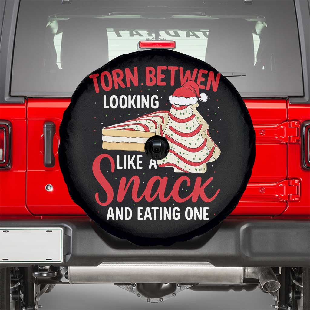 Torn Between Looking Like A Snack Or Eating One Christmas Spare Tire Cover Debbies Tree Cake TS10 Black Print Your Wear