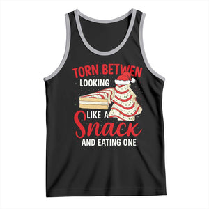 Torn Between Looking Like A Snack Or Eating One Christmas Tank Top Debbies Tree Cake TS10 Black Athletic Heather Print Your Wear