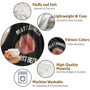 Funny Dank Meme Throw Blanket May I Suggest The Roast Beef TS10 Print Your Wear