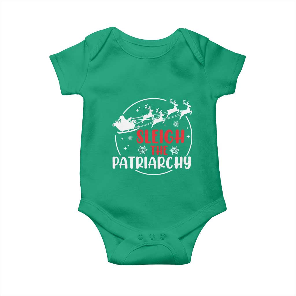 Sleigh The Patriarchy Baby Onesie Feminist Christmas Womens Rights TS10 Irish Green Print Your Wear