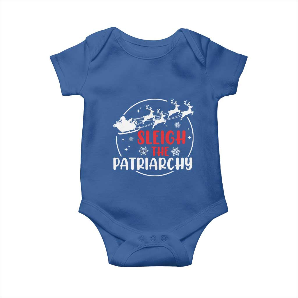 Sleigh The Patriarchy Baby Onesie Feminist Christmas Womens Rights TS10 Royal Blue Print Your Wear