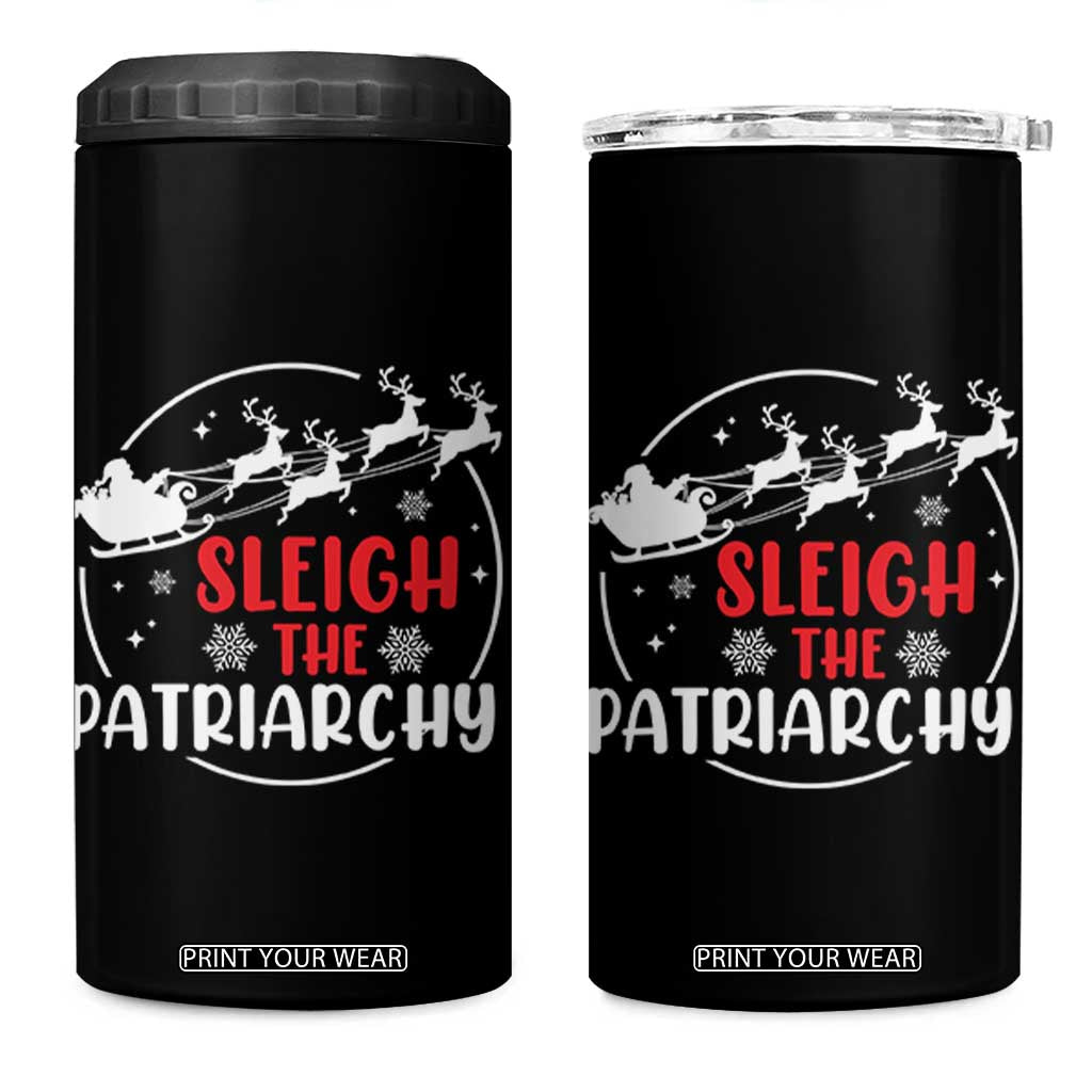 Sleigh The Patriarchy 4 in 1 Can Cooler Tumbler Feminist Christmas Womens Rights TS10 One Size: 16 oz Black Print Your Wear
