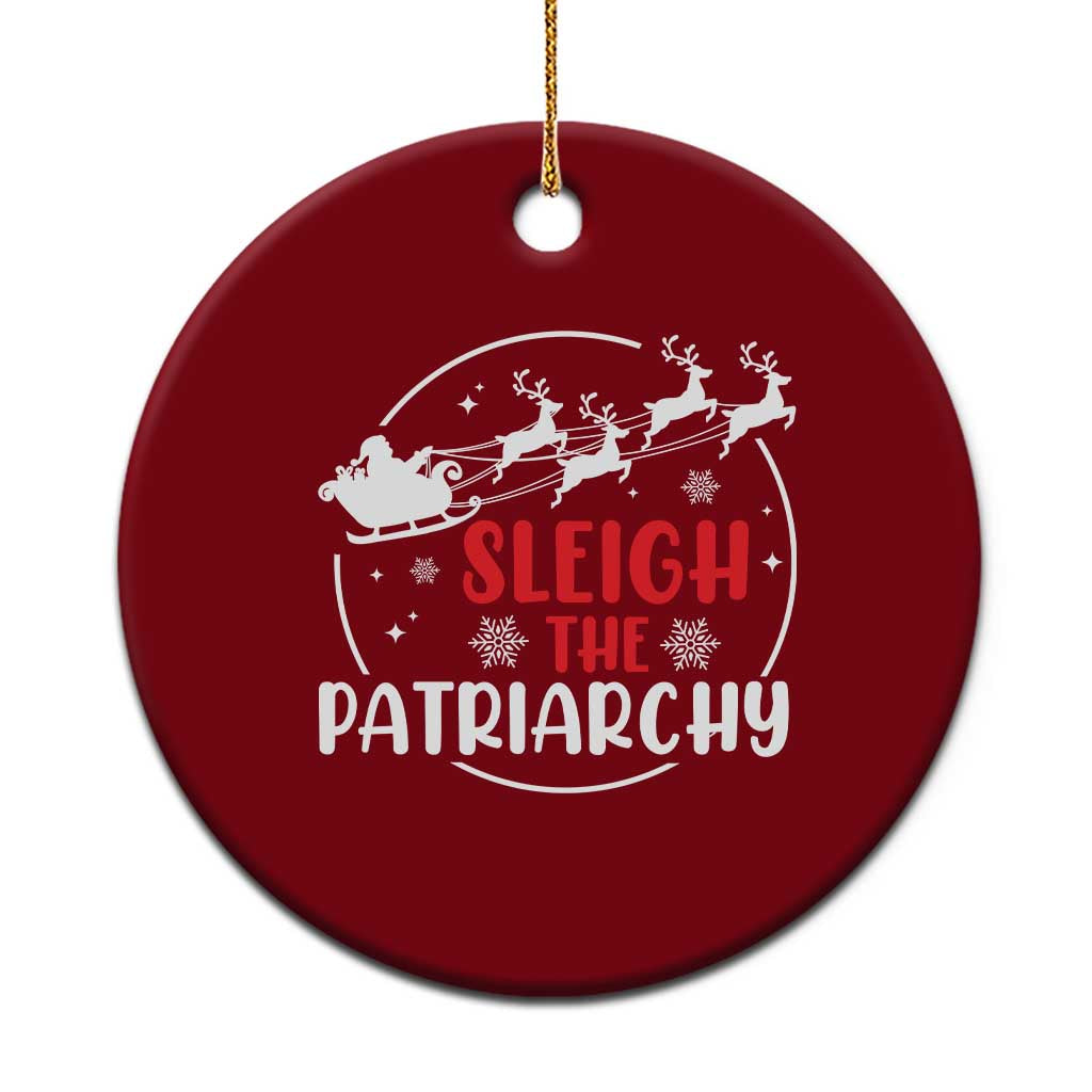 Sleigh The Patriarchy Ceramic Ornament Feminist Christmas Womens Rights TS10 1pc Red Print Your Wear