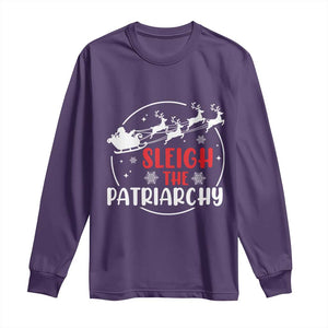 Sleigh The Patriarchy Long Sleeve Shirt Feminist Christmas Womens Rights TS10 Purple Print Your Wear