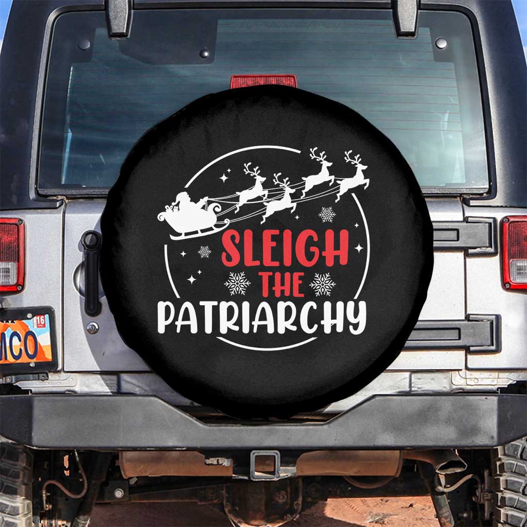Sleigh The Patriarchy Spare Tire Cover Feminist Christmas Womens Rights TS10 No hole Black Print Your Wear