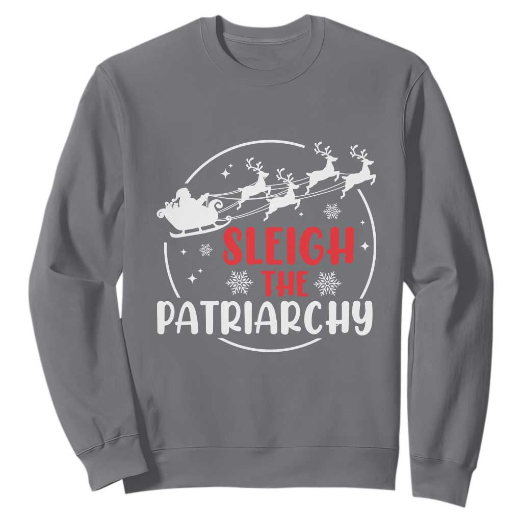 Sleigh The Patriarchy Sweatshirt Feminist Christmas Womens Rights TS10 Charcoal Print Your Wear