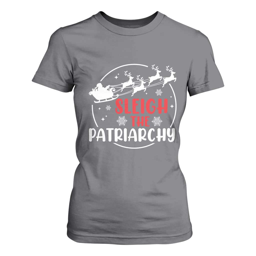 Sleigh The Patriarchy T Shirt For Women Feminist Christmas Womens Rights TS10 Charcoal Print Your Wear