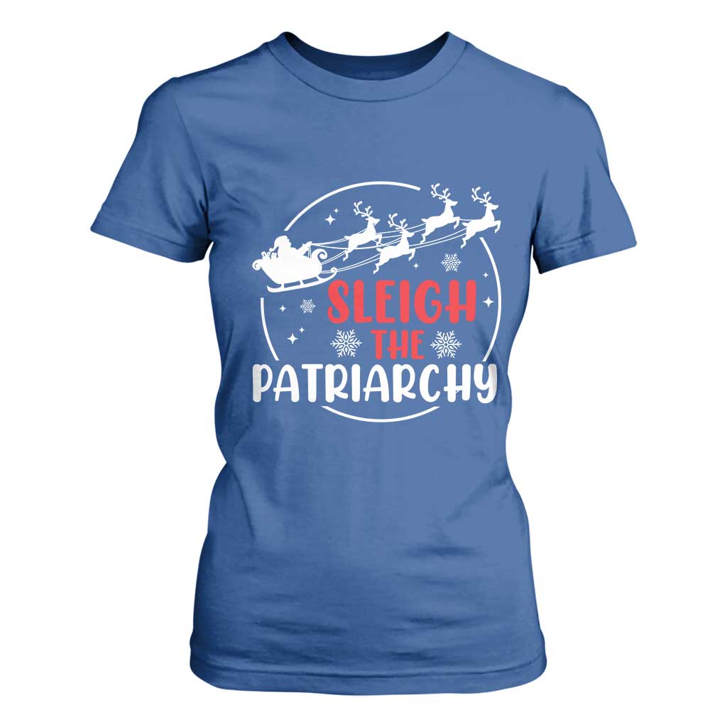 Sleigh The Patriarchy T Shirt For Women Feminist Christmas Womens Rights TS10 Royal Blue Print Your Wear