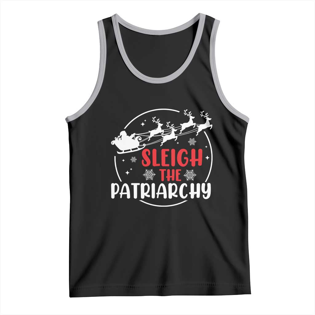 Sleigh The Patriarchy Tank Top Feminist Christmas Womens Rights TS10 Black Athletic Heather Print Your Wear