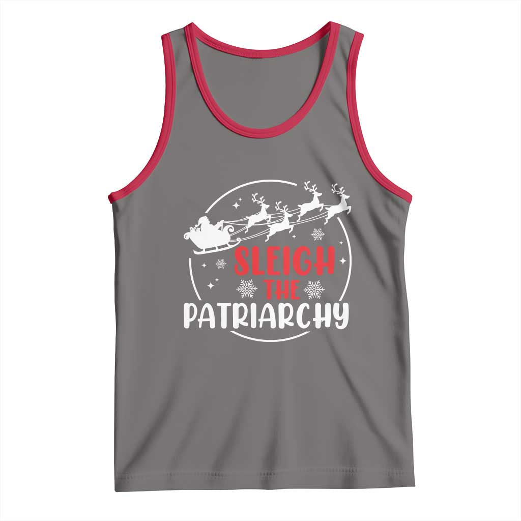 Sleigh The Patriarchy Tank Top Feminist Christmas Womens Rights TS10 Deep Heather Red Print Your Wear