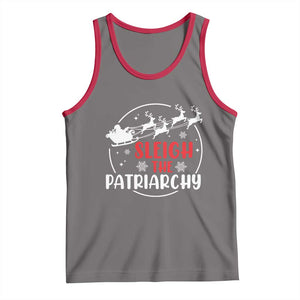 Sleigh The Patriarchy Tank Top Feminist Christmas Womens Rights TS10 Deep Heather Red Print Your Wear