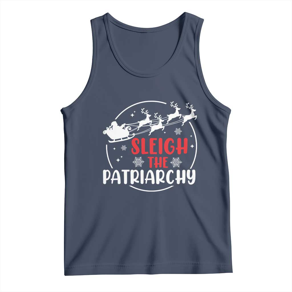 Sleigh The Patriarchy Tank Top Feminist Christmas Womens Rights TS10 Navy Print Your Wear