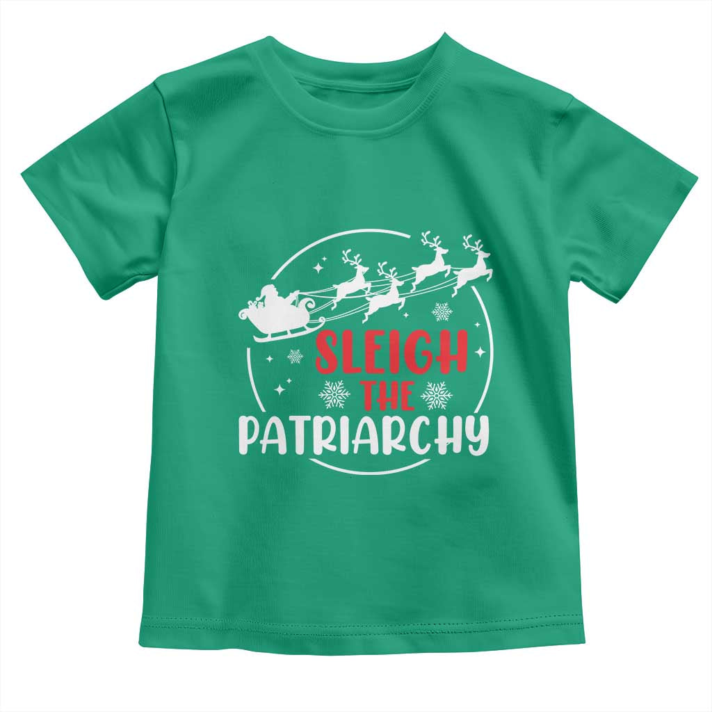 Sleigh The Patriarchy Toddler T Shirt Feminist Christmas Womens Rights TS10 Irish Green Print Your Wear