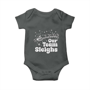 Our Team Sleighs Christmas Matching Group Baby Onesie Office Team TS10 Dark Heather Print Your Wear