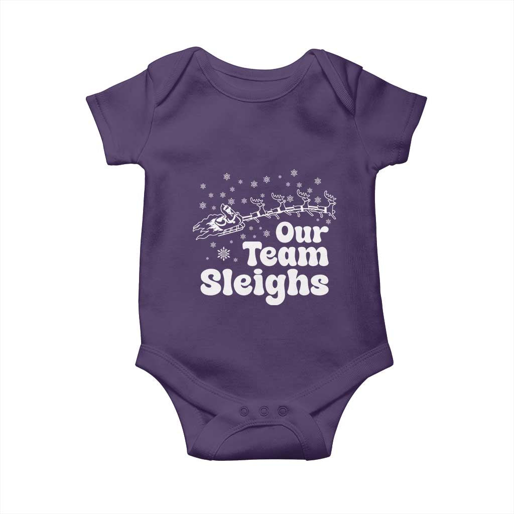 Our Team Sleighs Christmas Matching Group Baby Onesie Office Team TS10 Purple Print Your Wear