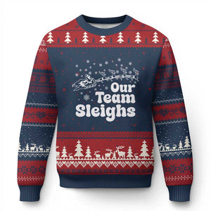 Our Team Sleighs Xmas Matching Group Ugly Christmas Sweater Office Team TS10 Navy Red Print Your Wear