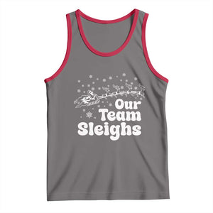 Our Team Sleighs Christmas Matching Group Tank Top Office Team TS10 Deep Heather Red Print Your Wear
