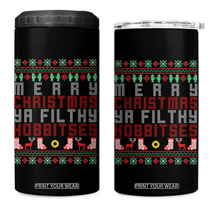 Merry Christmas Ya Filthy Animal 4 in 1 Can Cooler Tumbler Funny Fantasy Movie Meme LOL Ugly Xmas TS10 One Size: 16 oz Black Print Your Wear