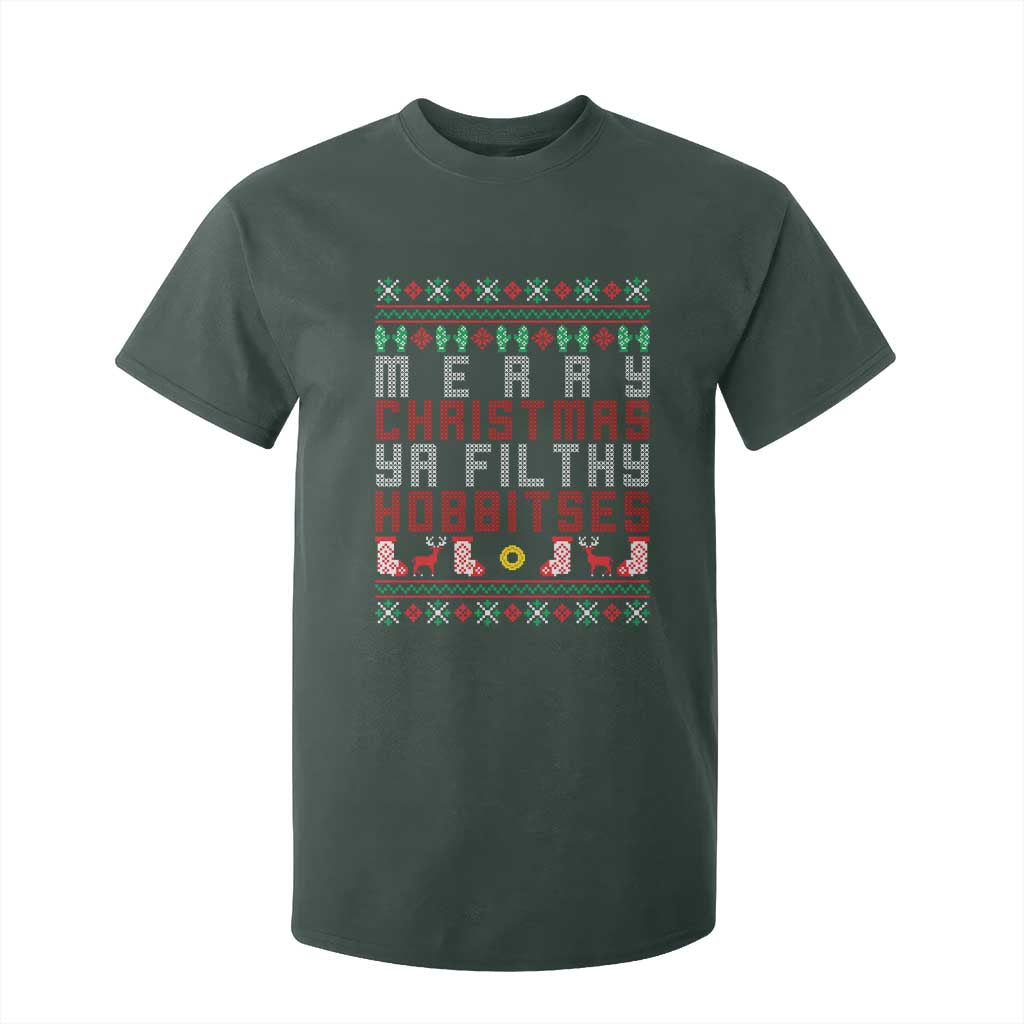 Merry Christmas Ya Filthy Animal T Shirt For Kid Funny Fantasy Movie Meme LOL Ugly Xmas TS10 Dark Forest Green Print Your Wear