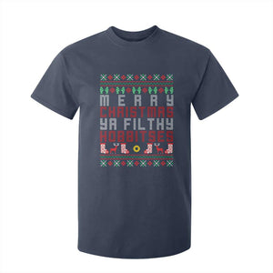 Merry Christmas Ya Filthy Animal T Shirt For Kid Funny Fantasy Movie Meme LOL Ugly Xmas TS10 Navy Print Your Wear