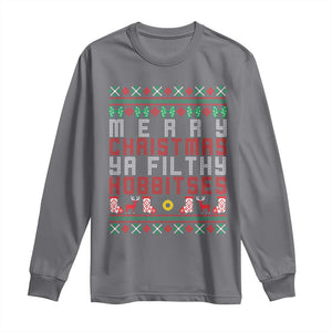 Merry Christmas Ya Filthy Animal Long Sleeve Shirt Funny Fantasy Movie Meme LOL Ugly Xmas TS10 Charcoal Print Your Wear