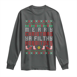 Merry Christmas Ya Filthy Animal Long Sleeve Shirt Funny Fantasy Movie Meme LOL Ugly Xmas TS10 Dark Heather Print Your Wear
