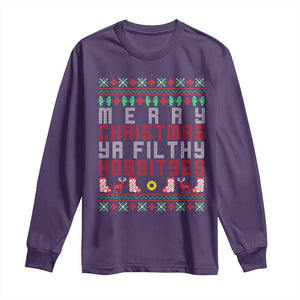 Merry Christmas Ya Filthy Animal Long Sleeve Shirt Funny Fantasy Movie Meme LOL Ugly Xmas TS10 Purple Print Your Wear