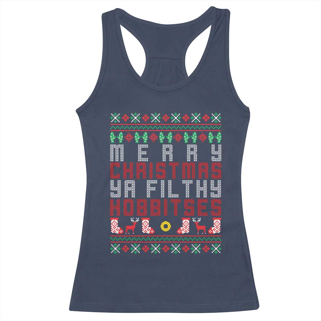 Merry Christmas Ya Filthy Animal Racerback Tank Top Funny Fantasy Movie Meme LOL Ugly Xmas TS10 Navy Print Your Wear