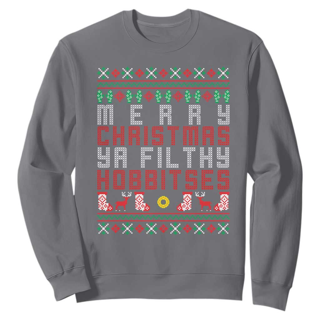 Merry Christmas Ya Filthy Animal Sweatshirt Funny Fantasy Movie Meme LOL Ugly Xmas TS10 Charcoal Print Your Wear