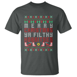 Merry Christmas Ya Filthy Animal T Shirt Funny Fantasy Movie Meme LOL Ugly Xmas TS10 Dark Heather Print Your Wear